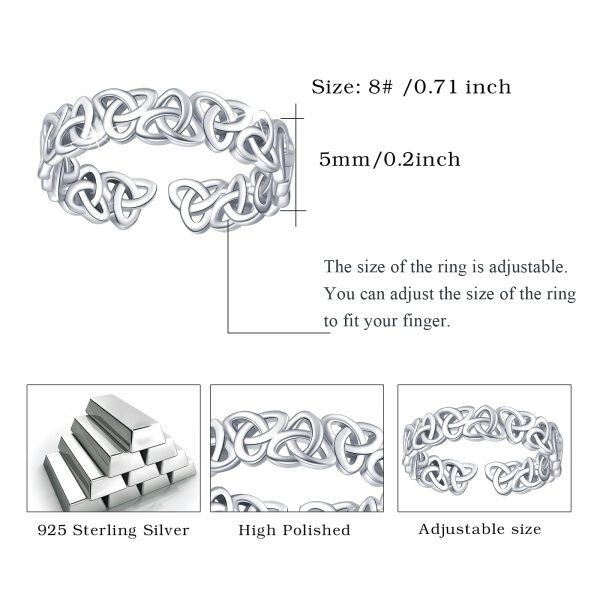 Sterling Silver Celtic Knot Adjustable Rings-1