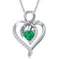 wholesale 925 Sterling Silver Heart Pendant Necklace with Austrian Crystals - I Love You Forever Message s for Wife/Girlfriend/Mom on Valentine's Day/Birthday/Anniversary-0-12