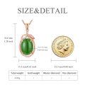 wholesale 925 Sterling Silver Plated Rose Gold  Green Jade Pendant Necklace for Mothers Day Gifts Women's Jewelry-0-1