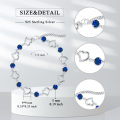 wholesale 925 Sterling Silver Heart & Blue Crystal Anklet for Women-0-1