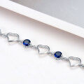 wholesale 925 Sterling Silver Heart & Blue Crystal Anklet for Women-0-3