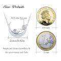 wholesale 925 Sterling Silver Crescent Moon with Snail Charm Necklace for Women Girl's Gifts-0-1