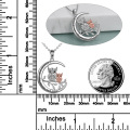 wholesale 925 Sterling Silver Owl Moon & Stars Pendant Necklace - Love You to the Moon and Back Gifts for Her-0-1