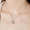 wholesale 925 Sterling Silver Owl Moon & Stars Pendant Necklace - Love You to the Moon and Back Gifts for Her-0-2