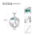 wholesale 925 Sterling Silver Green Emerald Cat Pendant Necklace Gift for Women Mother's Day Jewelry-0-1