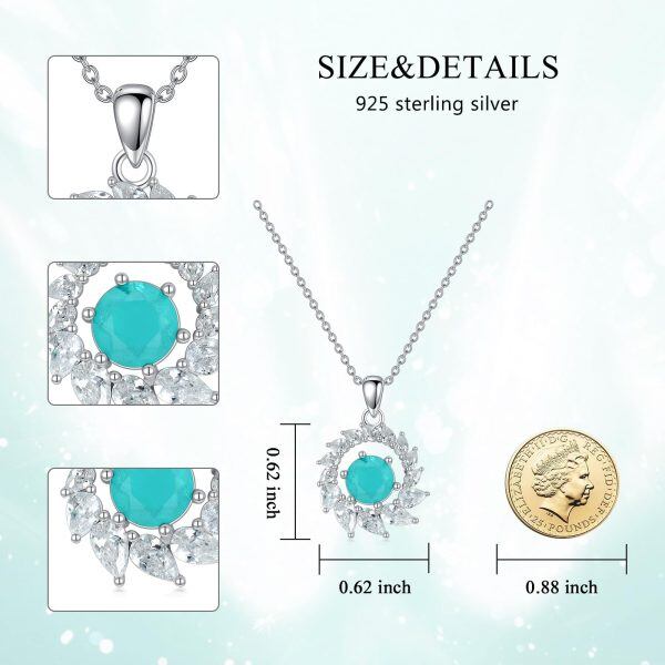 Sterling Silver Round Cubic Zirconia Pendant Necklace-1