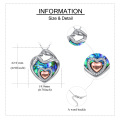 wholesale 925 Sterling Silver Heart-Shaped Mother's Day Pendant Necklaces with Abalone Shell and Cubic Zirconia for Women Girls Mom Gifts-0-1
