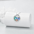 wholesale 925 Sterling Silver Heart-Shaped Mother's Day Pendant Necklaces with Abalone Shell and Cubic Zirconia for Women Girls Mom Gifts-0-3