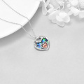 wholesale 925 Sterling Silver Heart-Shaped Mother's Day Pendant Necklaces with Abalone Shell and Cubic Zirconia for Women Girls Mom Gifts-0-4