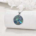 wholesale 925 Sterling Silver Abalone Shell Mother Daughter Tree of Life Necklace - Family Pendant Gift for Women & Moms' Birthdays-0-3