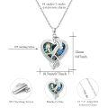 wholesale 925 Sterling Silver Abalone Shell Heart Pendant Necklace for Mom and Daughter - Mothers Day Gift-0-1