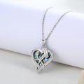 wholesale 925 Sterling Silver Abalone Shell Heart Pendant Necklace for Mom and Daughter - Mothers Day Gift-0-4