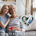 wholesale 925 Sterling Silver Abalone Shell Heart Pendant Necklace for Mom and Daughter - Mothers Day Gift-0-5