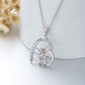 wholesale 925 Sterling Silver Heart-Shaped Highland Cow Family Pendant Necklace-0-3