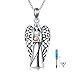 wholesale 925 Sterling Silver Guardian Angel Pet Urn Necklace with Pink Heart and Funnel Set-0-2