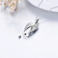 wholesale 925 Sterling Silver Guardian Angel Pet Urn Necklace with Pink Heart and Funnel Set-0-6
