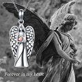 wholesale 925 Sterling Silver Guardian Angel Pet Urn Necklace with Pink Heart and Funnel Set-0-16