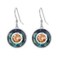 wholesale Silver Crystal Birthstone Hook Earrings for Women Girls Mom - Rhodium Plated- Rhodium Plated