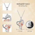wholesale 925 Sterling Silver Rose Gold Plated Mom Heart Pendant Necklace with Cubic Zirconia s for Women-0-1
