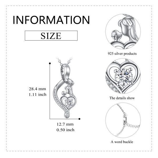 Sterling Silver Infinity Mother Child Pendant Necklace for Mom-1