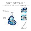 wholesale 925 Sterling Silver Blue Topaz Heart Crystal Koala Mother Daughter Pendant Necklace for Women and Moms-0-1