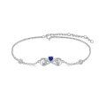 wholesale 925 Sterling Silver Blue Sapphire Elephant Infinity Heart Charm Bracelet for Women Mother's Day Gifts-0-0