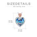 wholesale 925 Sterling Silver Blue Crystal Rose Heart Pendant Necklace Gifts for Mom Grandmother Wife Daughter-0-1