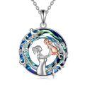 wholesale 925 Sterling Silver Blue Crystal Fairy Pendant Necklace for Mom's Day Gifts-0-0