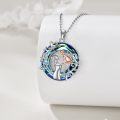 wholesale 925 Sterling Silver Blue Crystal Fairy Pendant Necklace for Mom's Day Gifts-0-3