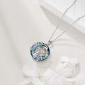 wholesale 925 Sterling Silver Blue Crystal Fairy Pendant Necklace for Mom's Day Gifts-0-4