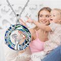 wholesale 925 Sterling Silver Blue Crystal Fairy Pendant Necklace for Mom's Day Gifts-0-5