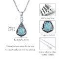 wholesale 925 Sterling Silver Teardrop Turquoise Celtic Knot Pendant Necklace for Women s-0-1