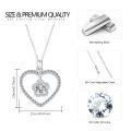 wholesale 925 Sterling Silver CZ Heart-Shaped Flower Pendant Necklace for Women - Mother's Day/Birthday/Wedding Gifts-0-1