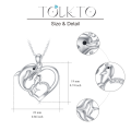 wholesale 925 Sterling Silver Heart-Shaped Dolphins with Cubic Zirconia Pendants Necklaces for Women-0-1