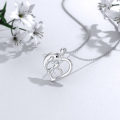 wholesale 925 Sterling Silver Heart-Shaped Dolphins with Cubic Zirconia Pendants Necklaces for Women-0-3