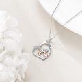 wholesale 925 Sterling Silver Metal Heart Pendant Necklace with Mother and Child Design - I'll Always Love You Mom Gifts for Women-0-4