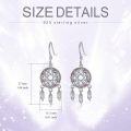 wholesale 925 Sterling Silver Crystal Dream Catcher Evil Eye Dangle Drop Earrings-0-1