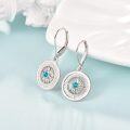 wholesale 925 Sterling Silver Compass Blue Stone Leverback Earrings for Women-0-5