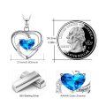 wholesale 925 Sterling Silver Blue Zirconia Heart Pendant Necklace with Engraved Message I love you to the moon and back for Women-0-1