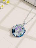 wholesale 925 Sterling Silver Blue Crystal Tree of Life Pendant Necklace for Women Mother's Day Gifts-0-5