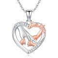 wholesale 925 Sterling Silver Mama & Kids Heart Pendant Necklace  for Mom Grandmother Wife Daughter-0-0
