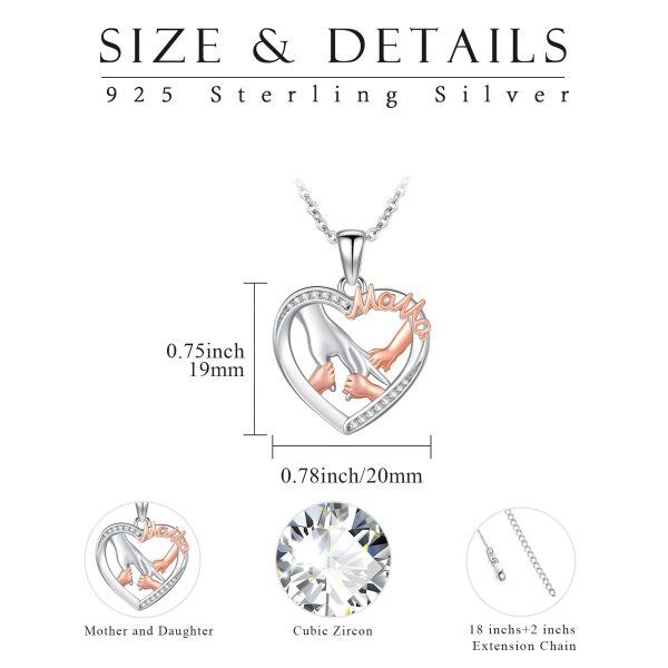 Sterling Silver Mama Pendant Necklace-1