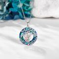wholesale 925 Sterling Silver Blue Crystal Heart Tree of Life Pendant Necklace for Women's s-0-3