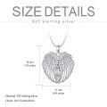 wholesale Sterling Silver Birthstone Angel Wings Necklace for Women Guardian Angel Pendant Anniversary Birthday Christmas Gifts - Rhodium Plated-0-8