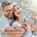 wholesale Sterling Silver Birthstone Angel Wings Necklace for Women Guardian Angel Pendant Anniversary Birthday Christmas Gifts - Rhodium Plated-0-11