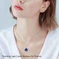 wholesale Sterling Silver Natural Stone Celtic Knot Teardrop Pendant Necklace-0-8
