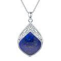 wholesale Sterling Silver Natural Stone Celtic Knot Teardrop Pendant Necklace-0-54