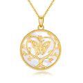 wholesale Gold 925 Sterling Silver Mother-of-Pearl Butterfly Tree of Life Necklace with Malachite and Star of David Pendants for Women Gift Ideas-0-0