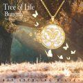 wholesale Gold 925 Sterling Silver Mother-of-Pearl Butterfly Tree of Life Necklace with Malachite and Star of David Pendants for Women Gift Ideas-0-6