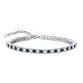 wholesale Sterling Silver Tennis Bracelet with Birthstones 6+2 Inch - Rhodium Plated-0-6